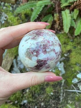 Rubellite & Smoky Quartz Sphere 🩶🩷